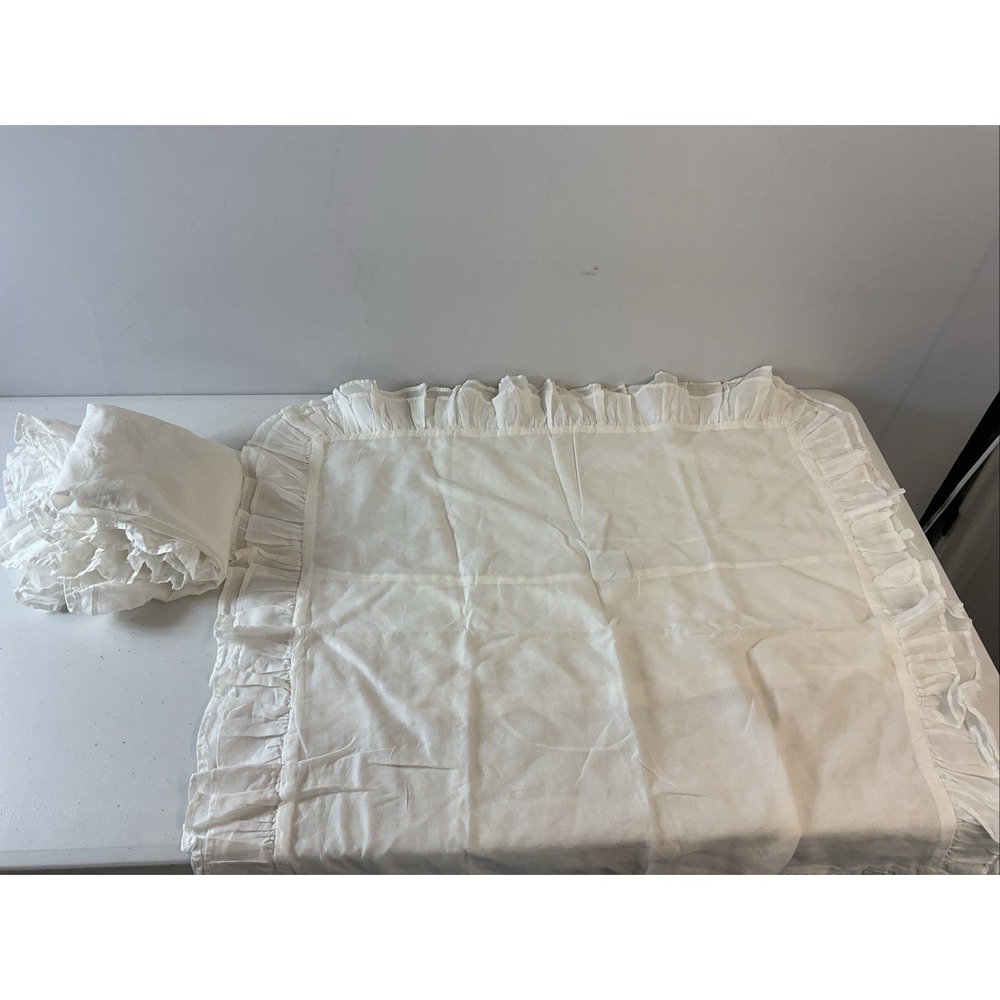 Nancy Koltes White 2 Euro Shams Italy Cotton Cottage Shabby Chic Romantic